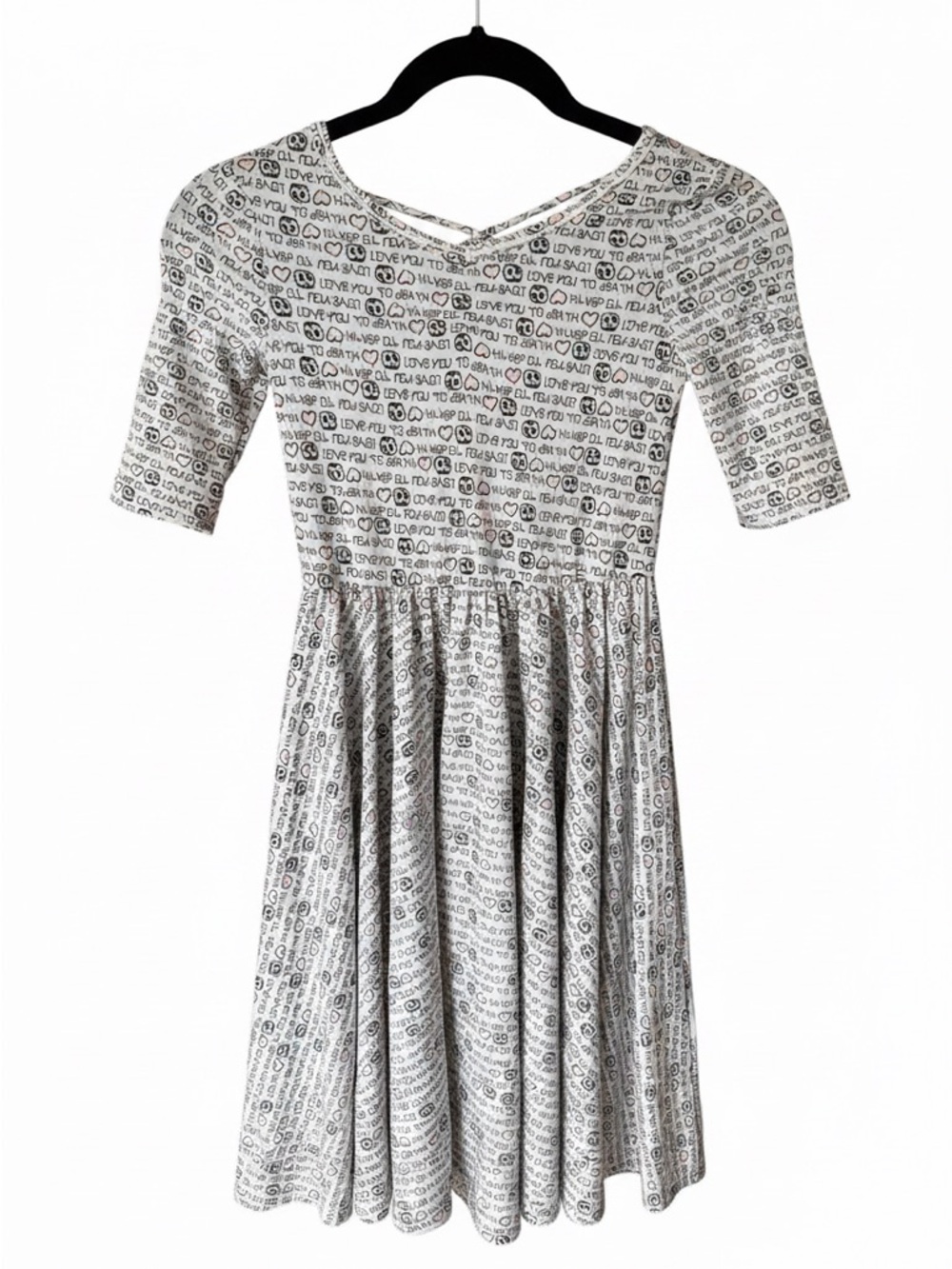 Dot Dot Smile White Dress Black Pink and White Skulls